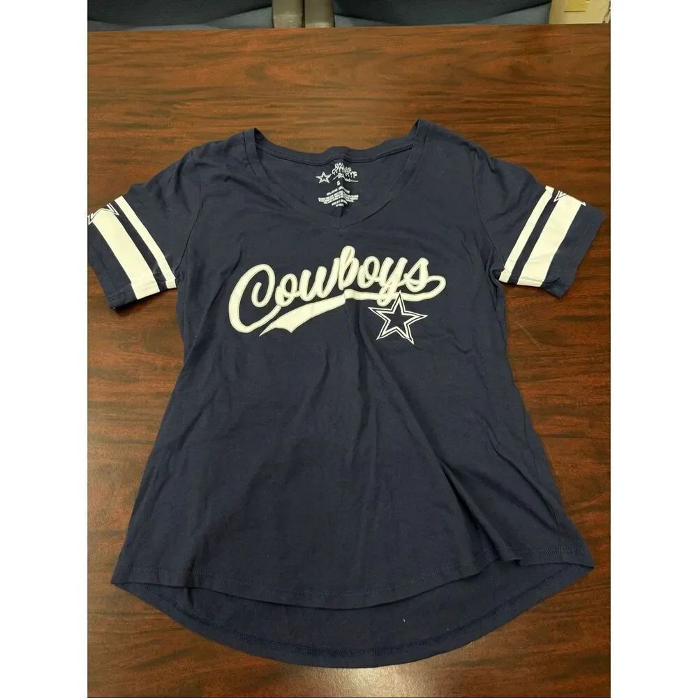 Dallas Cowboys V-Neck Jersey T-Shirt Size Small
